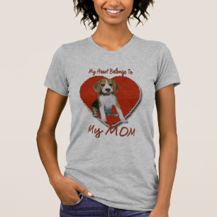 T-shirt Le coeur de beagle appartient à la MAMAN -