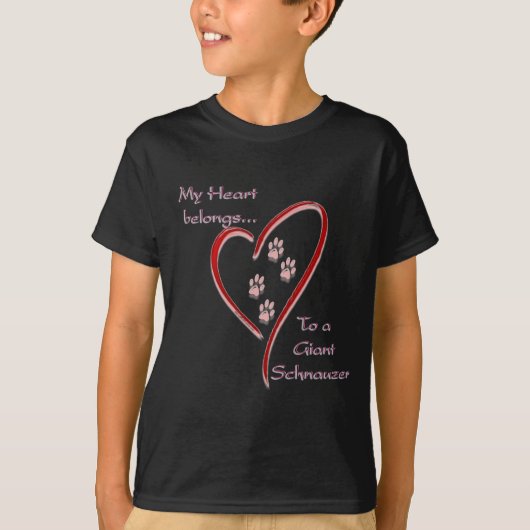 T-shirt Le coeur de Schnauzer géant (Devant)