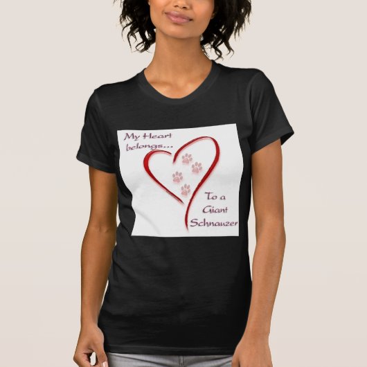 T-shirt Le coeur de Schnauzer géant (Devant)