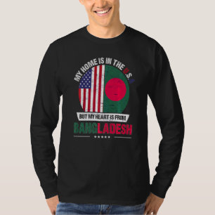 T-shirt Le Coeur Du Patriote Américain Bangladais Est De B