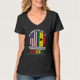 T-shirt Le Coeur Du Patriote Ghanéen Américain Provient Du