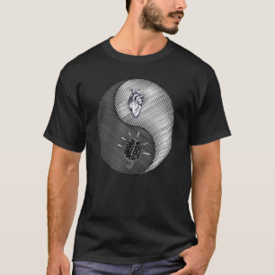 T-shirt Le coeur et l'esprit yin yang symbole choix de vie