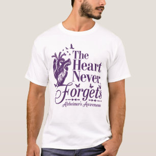 T-shirt Le coeur n'oublie jamais la conscience d'Alzheimer