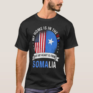 T-shirt Le Coeur Patriote Américain Somalien Est Du Drapea