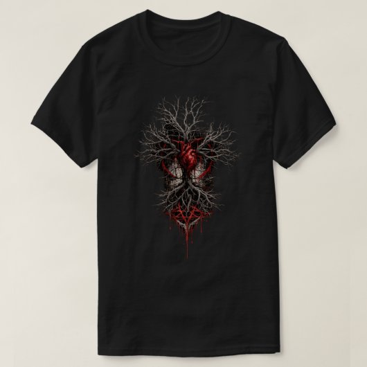 T-shirt Le cœur qui a pris racine (Design devant)