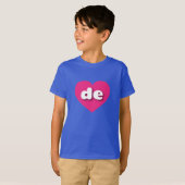 T-shirt Le coeur rose chaud du Delaware - I love de (Devant entier)