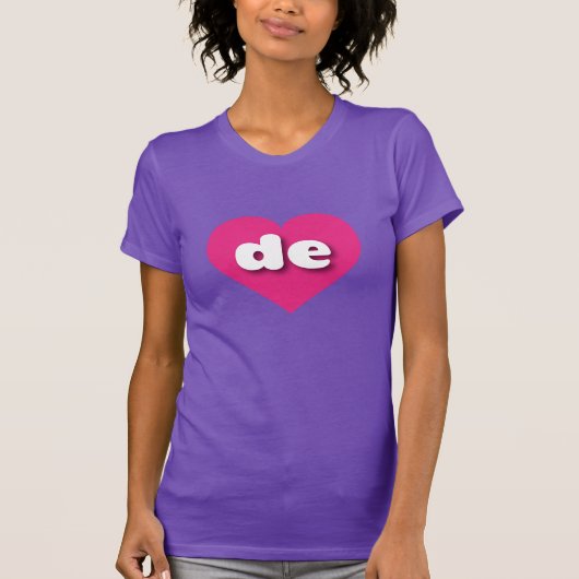 T-shirt Le coeur rose chaud du Delaware - I love de (Devant)