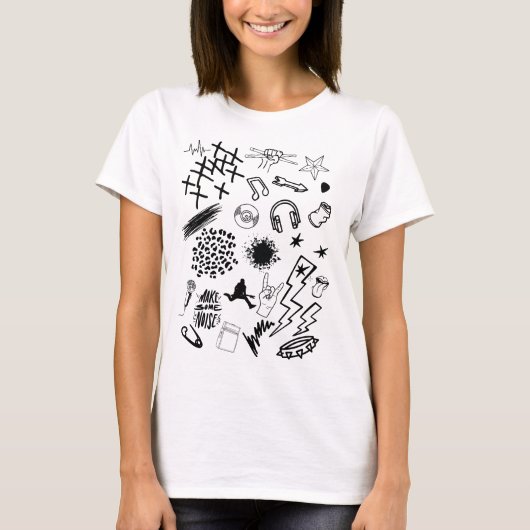 T-shirt Le collage rock (Devant)