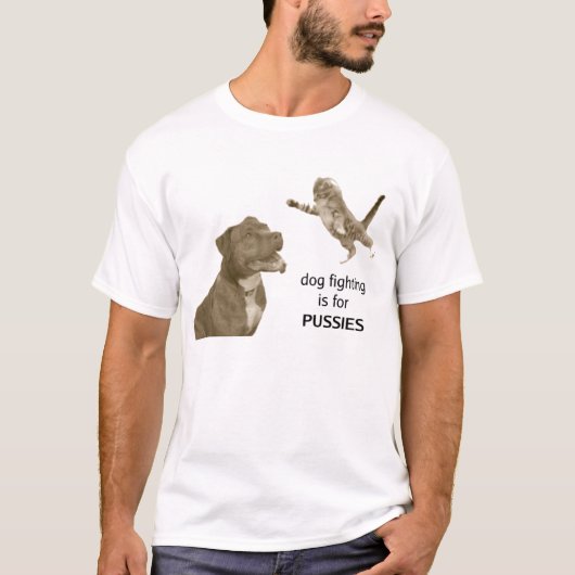 T-shirt Le combat de chien est pour des CHATS (Devant)