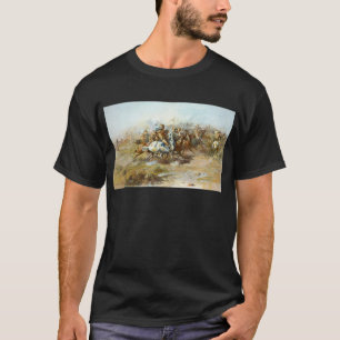 T-shirt Le combat de Custer par Charles Marion Russell