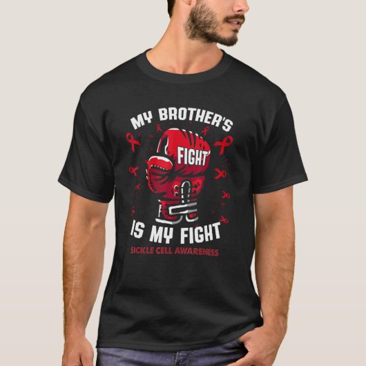 T-shirt Le combat de mon frère est mon combat pour la rech (Devant)