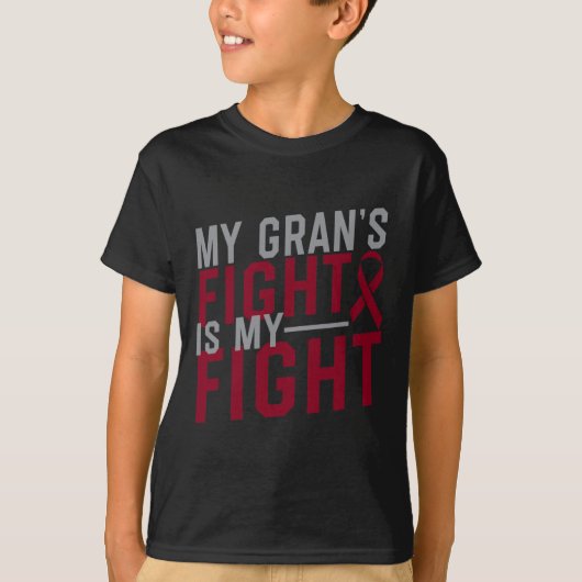 T-shirt Le combat de mon grand-père est mon combat Anémie  (Devant)