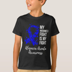 T-shirt Le combat de mon mari est mon combat Alopecia Area