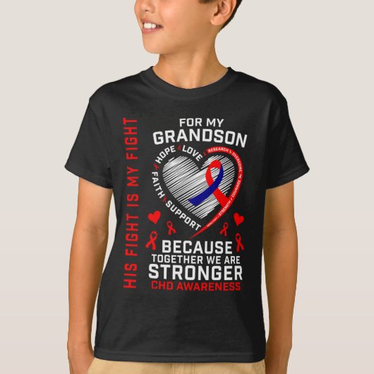 T-shirt Le combat est mon grand-fils combat Conscience de  (Devant)
