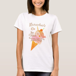 T-shirt Le cône d'icecream Narwhal favori choses personnal