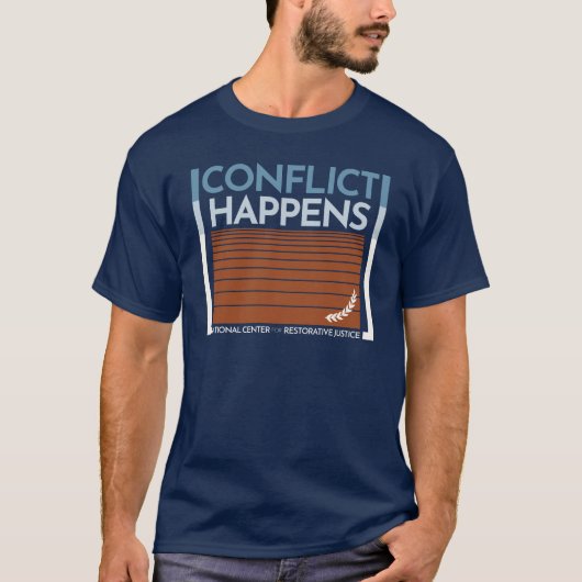 T-shirt Le conflit se déroule en bleu (Devant)