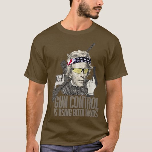 T-shirt Le contrôle des armes à feu utilise les deux mains (Devant)