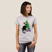 T-shirt Le Conversation Noir Avec Arbre De Noël (Devant entier)