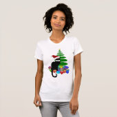 T-shirt Le Conversation Noir Avec Arbre De Noël (Devant entier)