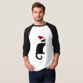 T-shirt Le Conversation Noir Santa Hat Noël (Devant entier)