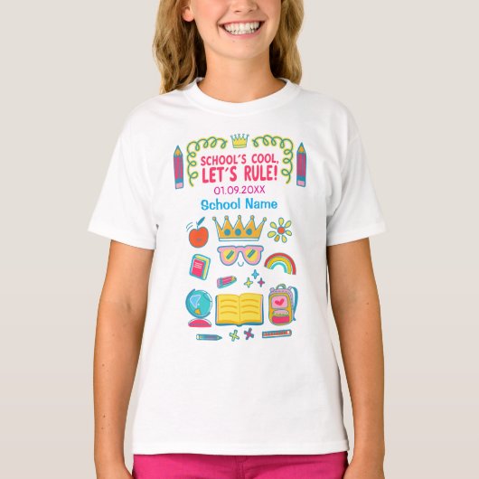 T-shirt "Le cool de l’école, règle" citations de motivatio (Devant)