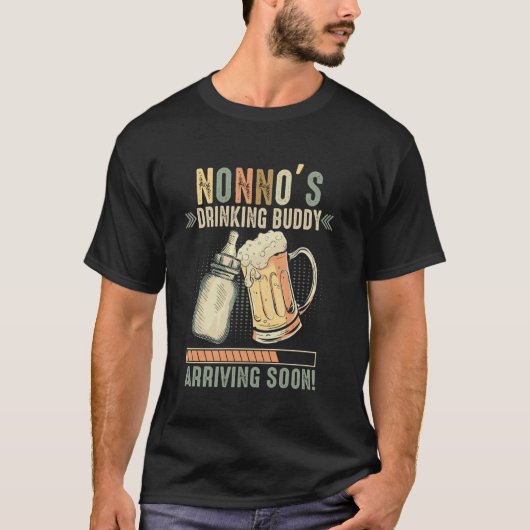 T-shirt Le Copain de Boisson de Nonno Arrive Bientôt Pour (Devant)