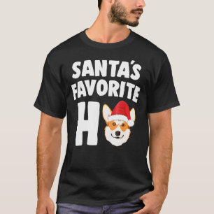 T-shirt Le Corgi Ho préféré du Père Noël de Noël