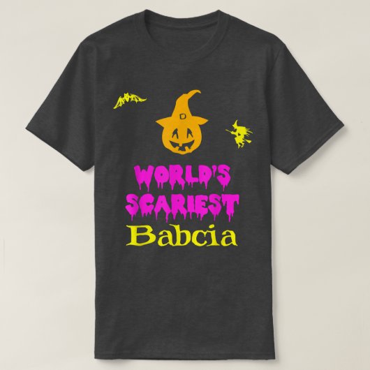 T-shirt Le costume d'Halloween Babcia le plus effrayant au (Design devant)