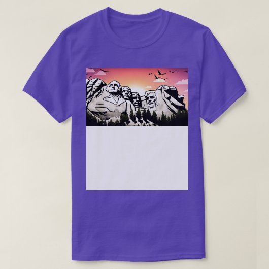 T-shirt Le coucher du soleil du Mont Rushmore (Design devant)