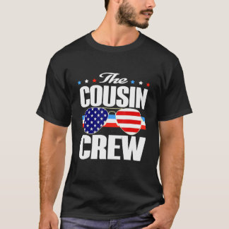 T-shirt Le Cousin Crew Usa Drapeau Lunettes de soleil Desi
