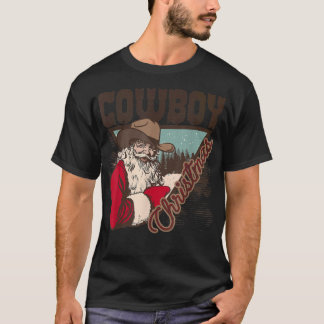 T-shirt Le cow-boy de Santa Christmas Western Vintage H