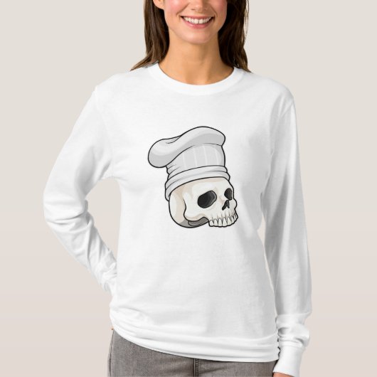 T-shirt Le crâne cuisiné avec le casquette chef (Devant)