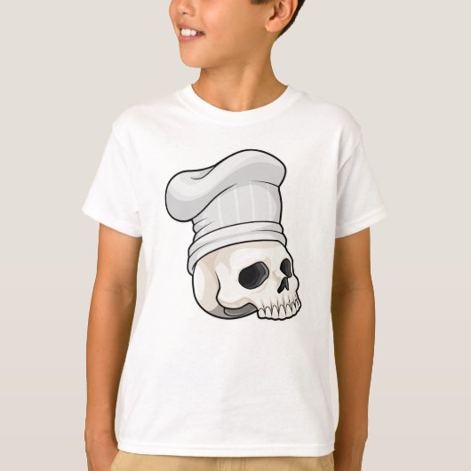 T-shirt Le crâne cuisiné avec le casquette chef (Devant)