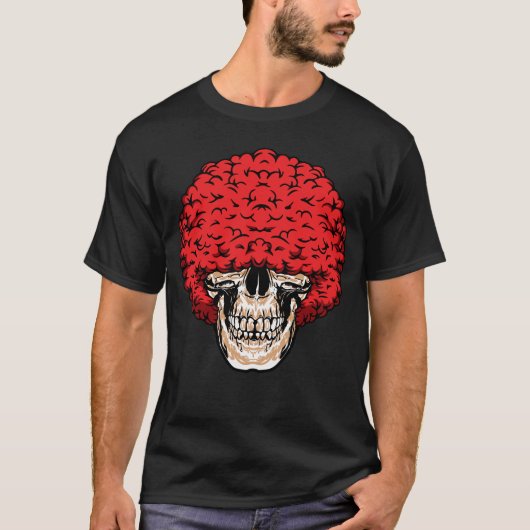 T-shirt Le crâne d'Afro-Man : les cheveux rouges bouclés (Devant)