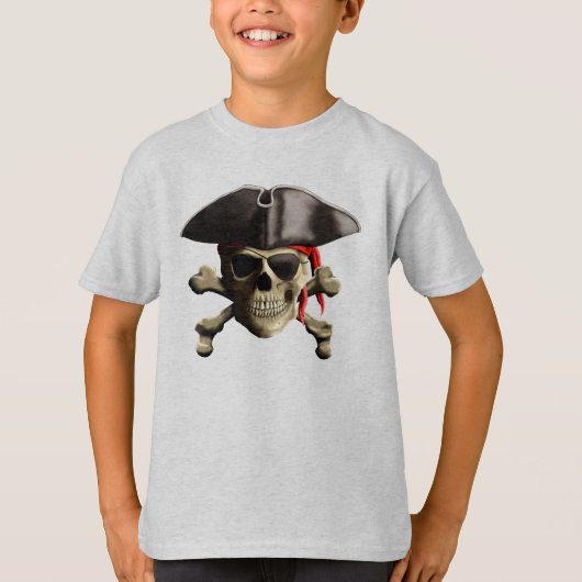 T-shirt Le crâne du Jolly roger pirate (Devant)