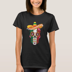T-shirt Le crâne mexicain de Cinco de Mayo célèbre la fête