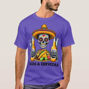 T-shirt Le crâne mexicain de sucre Tacos est drôle