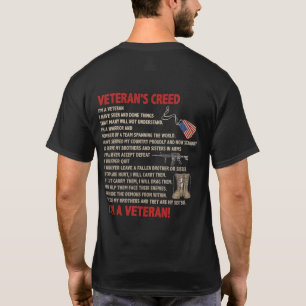 T-shirt Le credo de l'ancien combattant Je suis un vétér