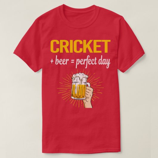 T-shirt Le cricket du jour idéal de la bière (Design devant)