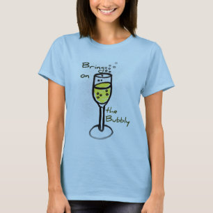T-shirt le croquis de champagne apportent sur le pétillan
