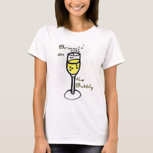 T-shirt le croquis de champagne apportent sur le pétillan