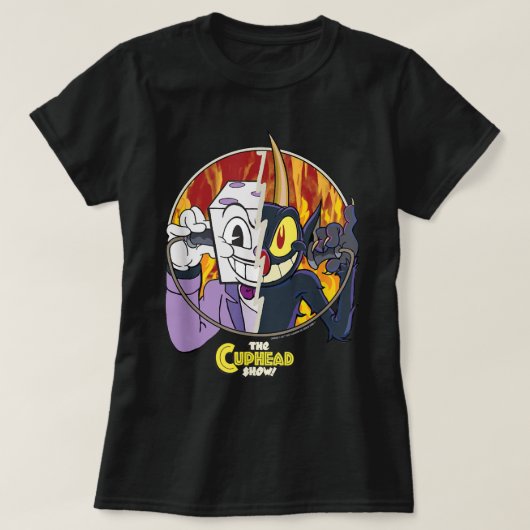 T-shirt Le Cuphead Show King Dice Et Le Diable Split Pos (Design devant)
