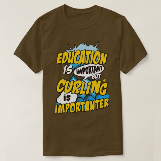 T-shirt Le curling est important (Design devant)