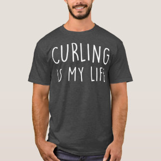 T-shirt Le Curling Est Ma Vie Comme Un Cadeau Pour Une Pet