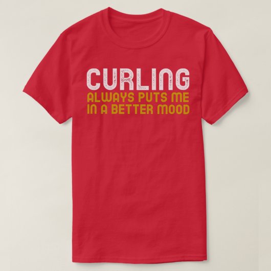 T-shirt Le Curling Me Met Toujours De Meilleure Humeur 1 (Design devant)