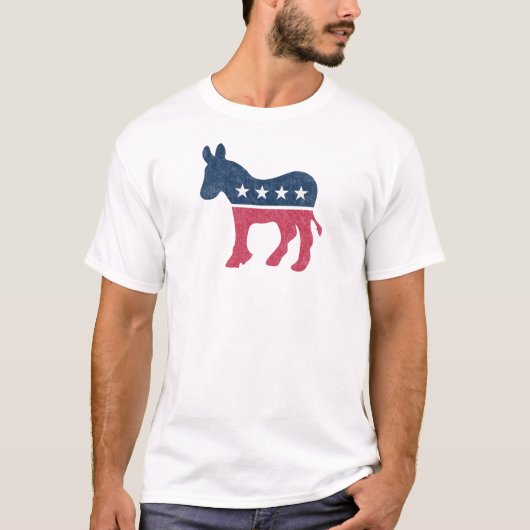 T-shirt Le démocrate Donkey Vintage en détresse (Devant)