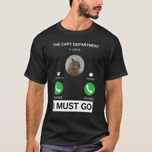 T-shirt Le département de Capybara appelle Capy Pulls Up (Devant)