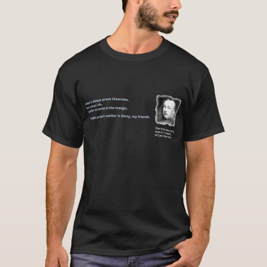 T-shirt Le dernier théorème de Pierre de Fermat (Devant)