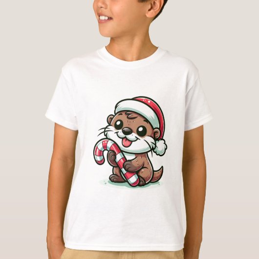 T-shirt Le dessin de Noël Otter (Devant)
