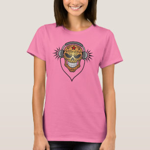 T-shirt Le DJ mauvais sucrent le crâne (le brun)